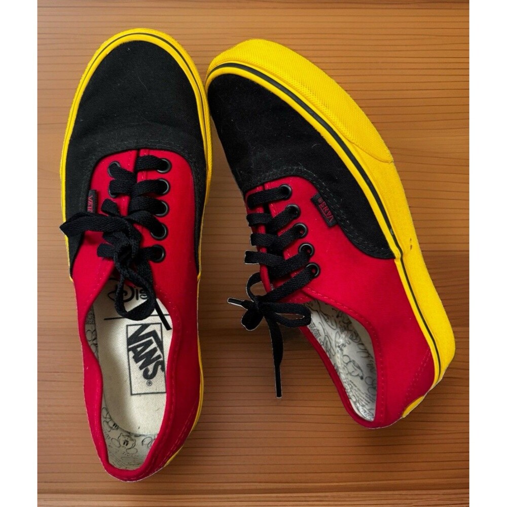 EUC Vans X Disney Authentic Mickey Mouse low top skateboard sneakers M7 W8.5